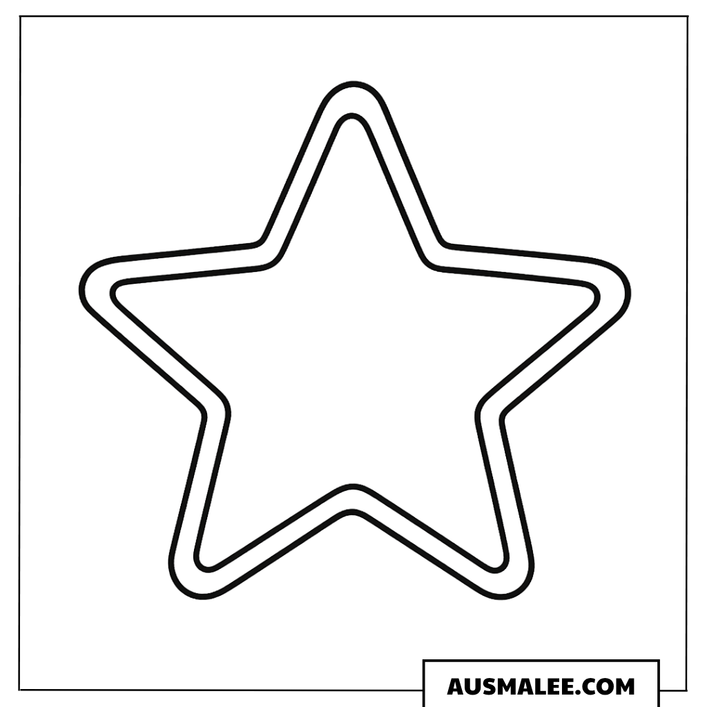 Einfacher Stern mit Umrandung Ausmalbild