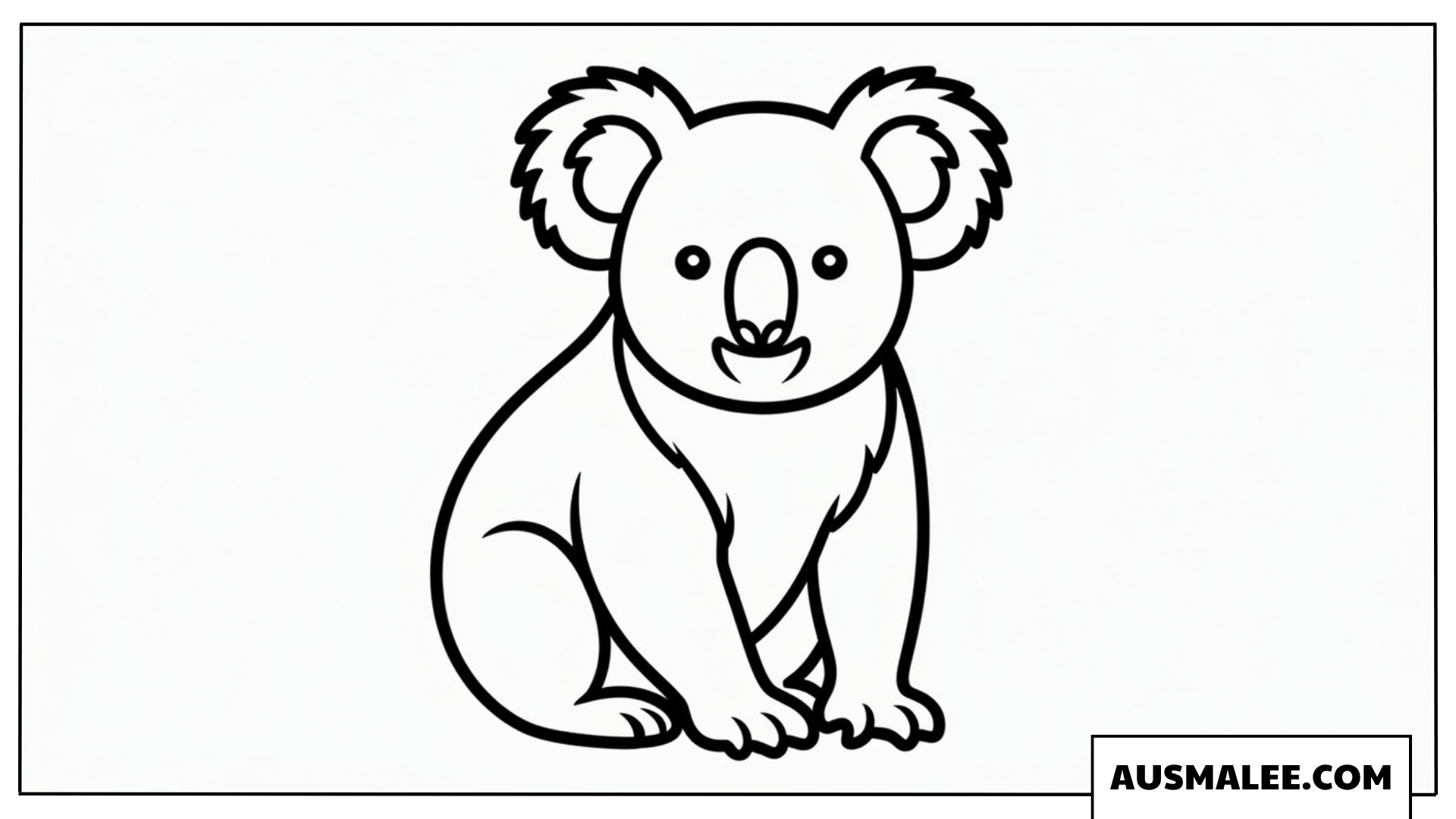 Einfacher sitzender Koala Ausmalbild