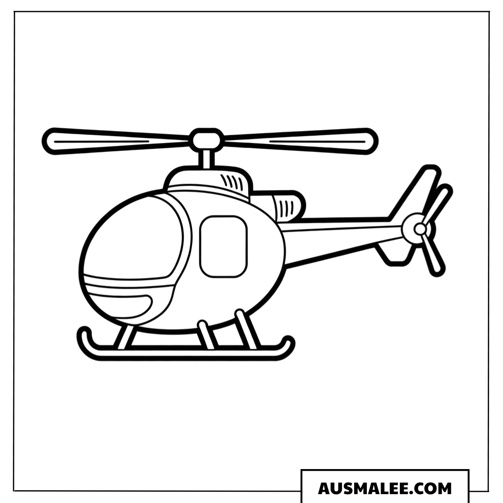 Einfaches Hubschrauber Ausmalbild