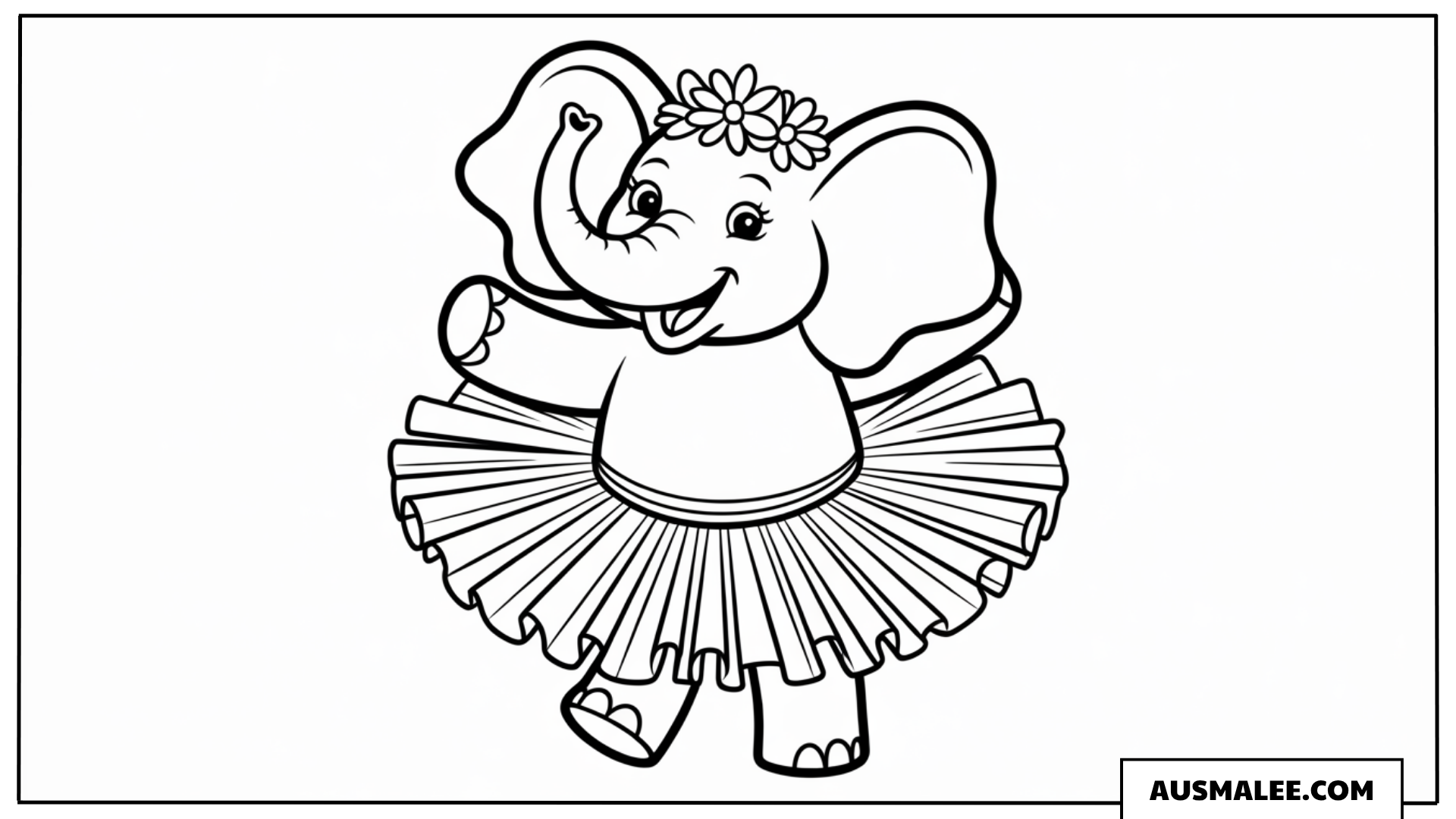 Elefant Ballerina Ausmalbild