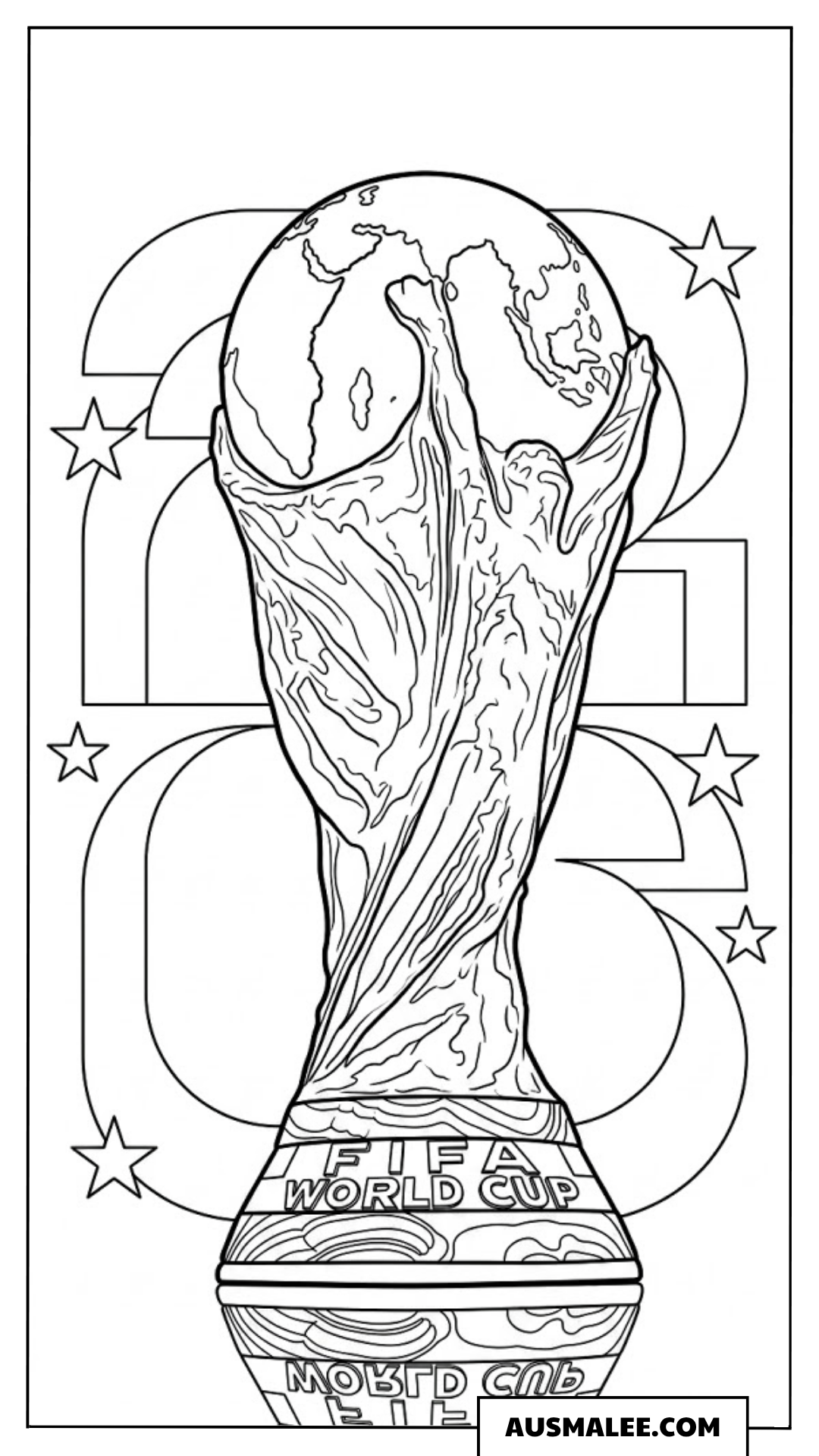 FIFA World Cup Pokal 2026 Ausmalbild