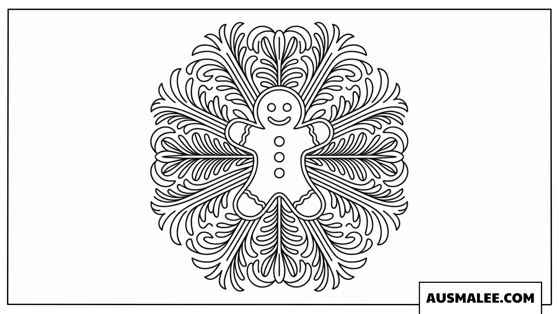 Feder Lebkuchenmann Mandala Ausmalbilder