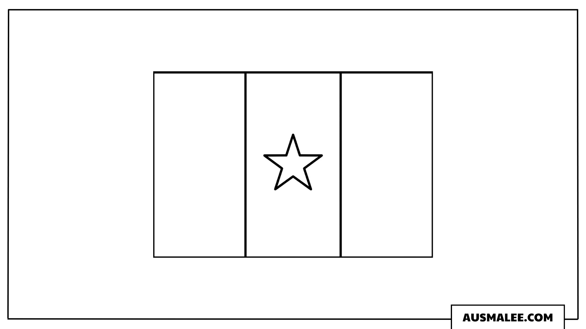 Flagge von Senegal Ausmalbild