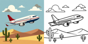ft - Flugzeug Ausmalbilder mit verschiedenen Landschaften ft