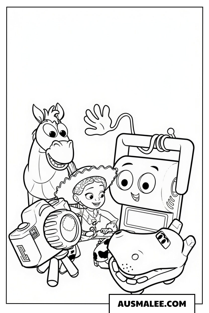 Forky und Lily Pad in Toy Story 5 ausmalbild