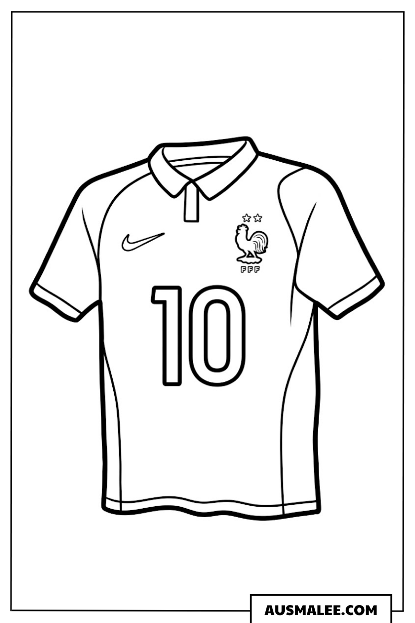 Frankreich Trikot Ausmalbild