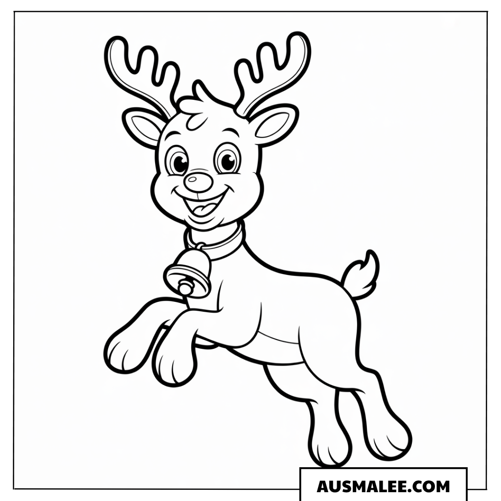 Fröhliches Baby Rudolph ausmalbild
