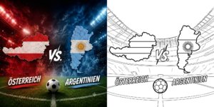 ft - Fußball WM 2026: Argentinien gegen Österreich Ausmalbilder ft