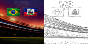 ft - Fußball WM 2026: Brasilien gegen Haiti Ausmalbilder ft