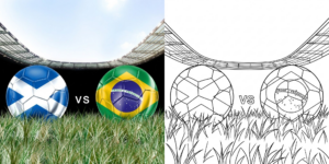 ft - Fußball WM 2026: Brasilien gegen Schottland Ausmalbilder ft