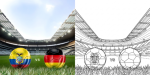 ft - Fußball-WM 2026: Ecuador gegen Deutschland Ausmalbilder ft