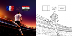 ft - Fußball WM 2026: Frankreich gegen Irak Ausmalbilder ft