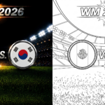ft - Fußball WM 2026: Südkorea gegen Mexiko Ausmalbild ft