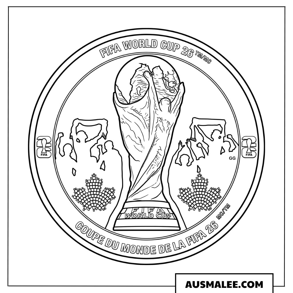 Gedenkmünze FIFA World Cup 2026 Ausmalbild