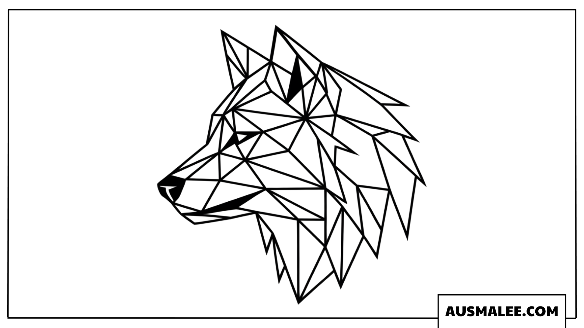 Geometrischer Wolf Kopf Ausmalbilder