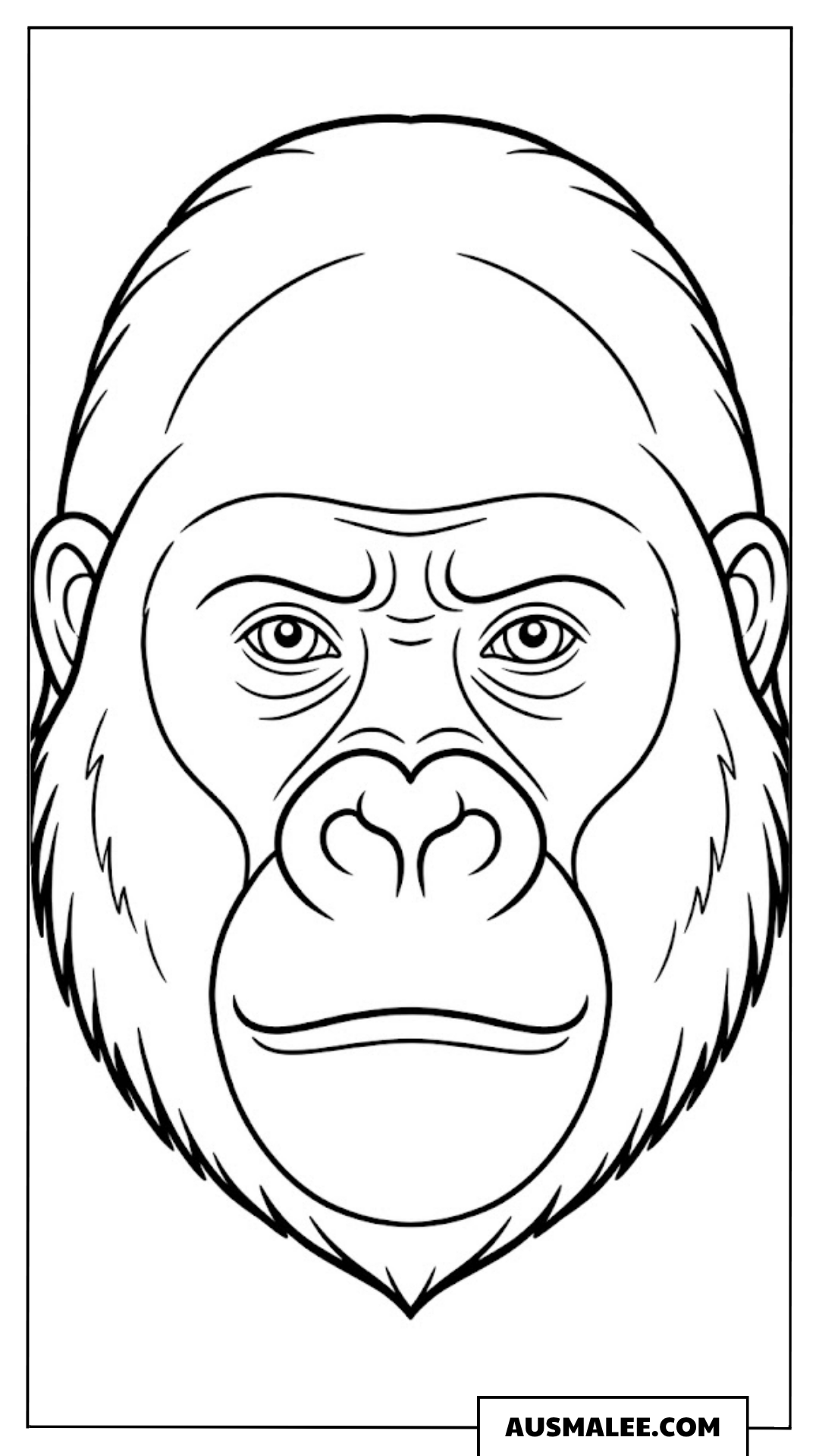 Gorillakopf ausmalbild