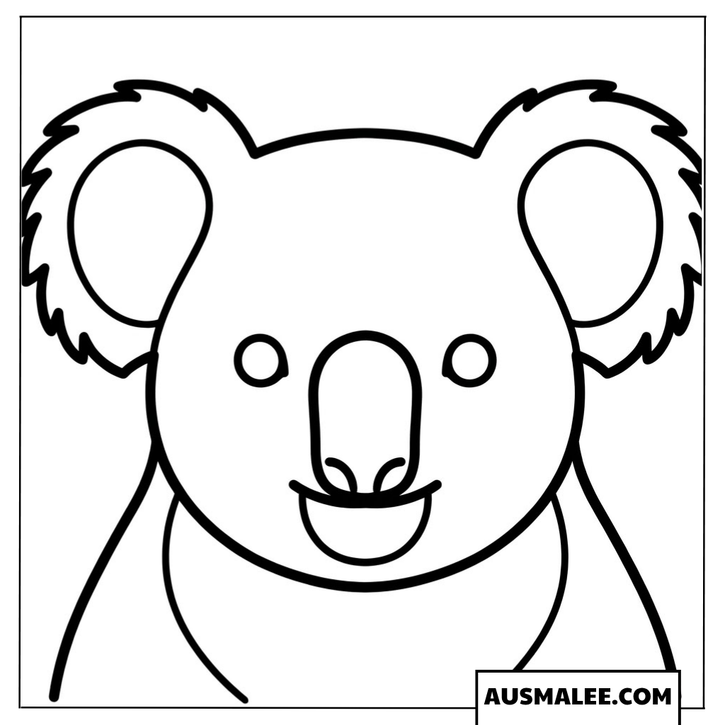 Großer Koala-Kopf Ausmalbild