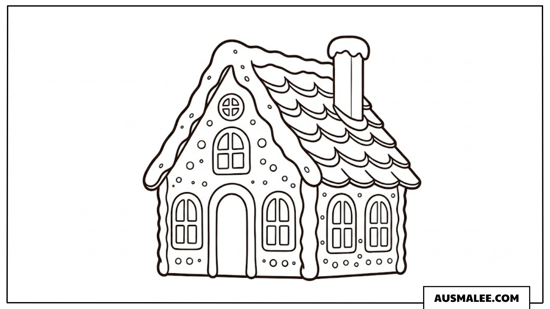 Großes Lebkuchenhaus Ausmalbild