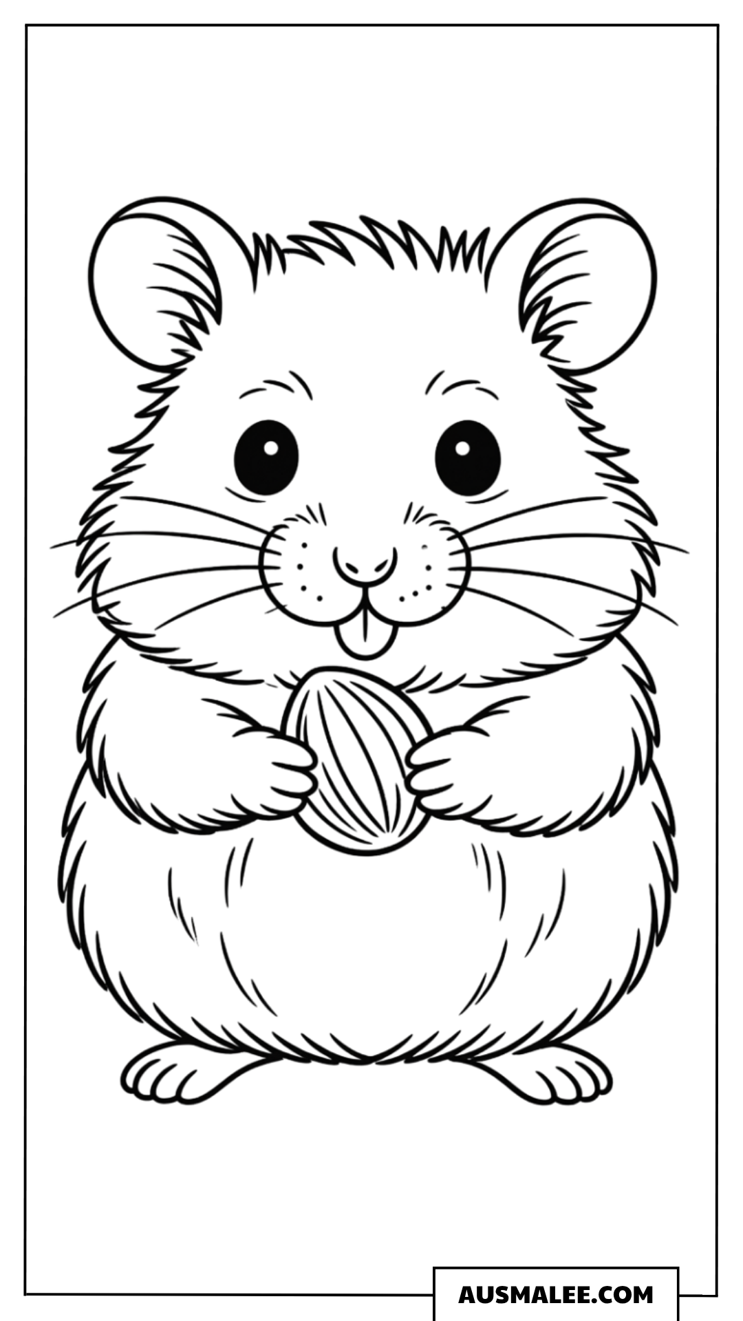 Hamster mit Nuss Ausmalbild