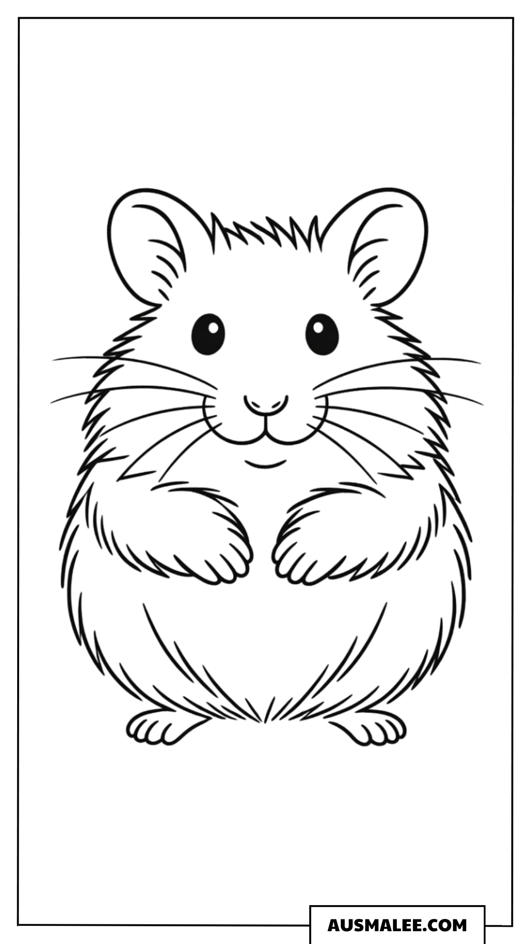 Hamster mit gefalteten Pfoten Ausmalbild