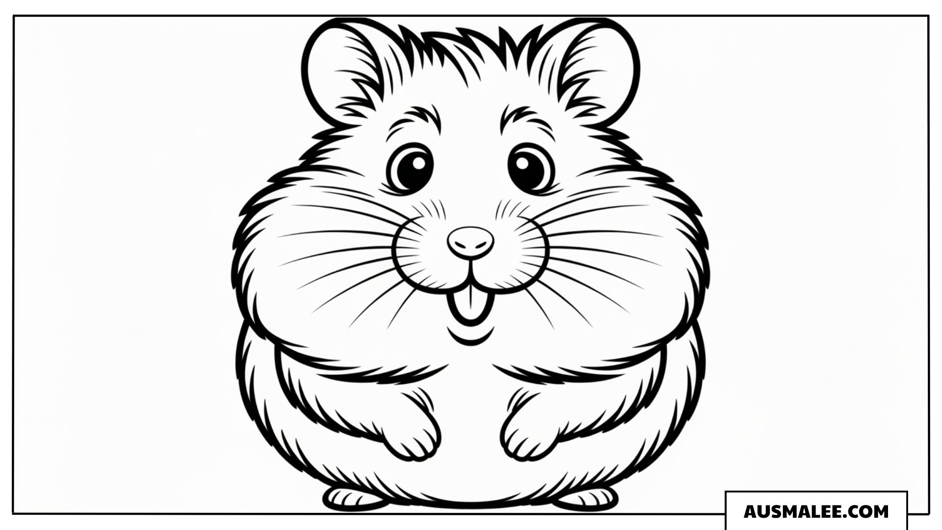 Hamster mit herausgestreckter Zunge Ausmalbild
