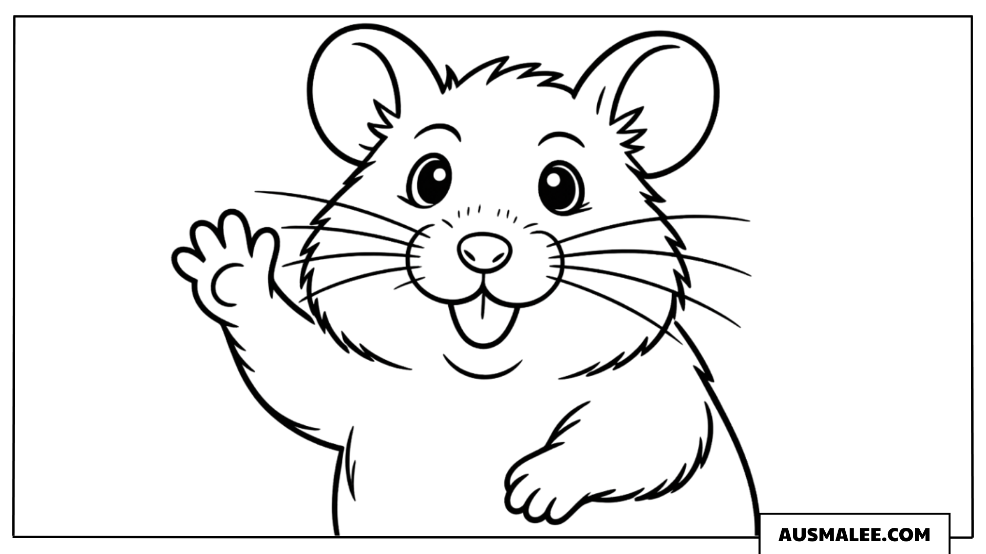 Hamster winkt fröhlich Ausmalbild