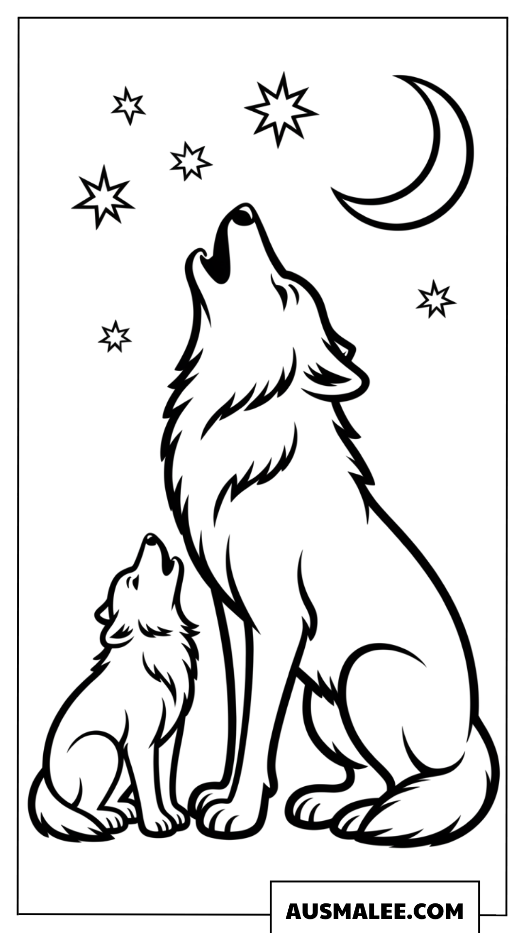 Heulender Wolf Mit Welpe Ausmalbilder