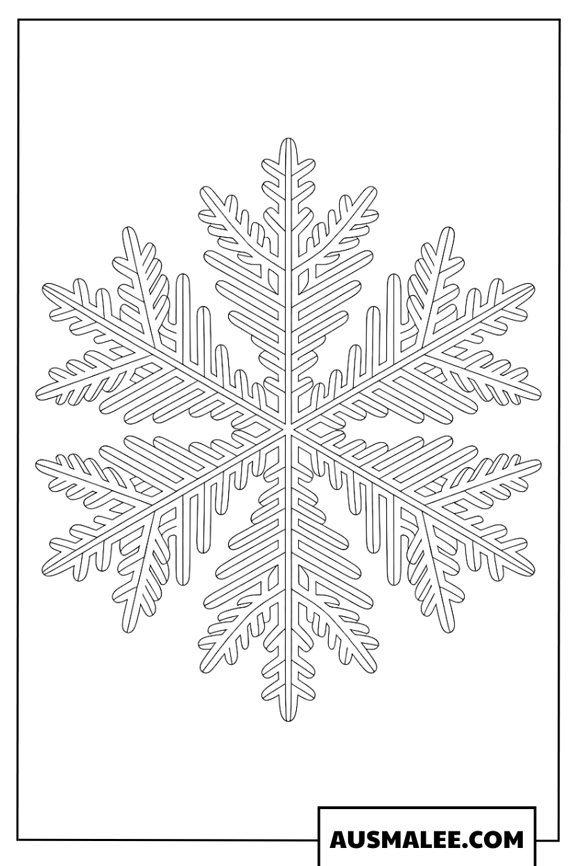 Hochsymmetrischer Eiskristall Ausmalbild