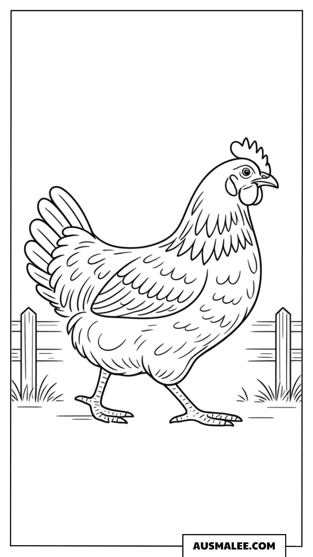 Huhn auf dem Bauernhof Ausmalbild