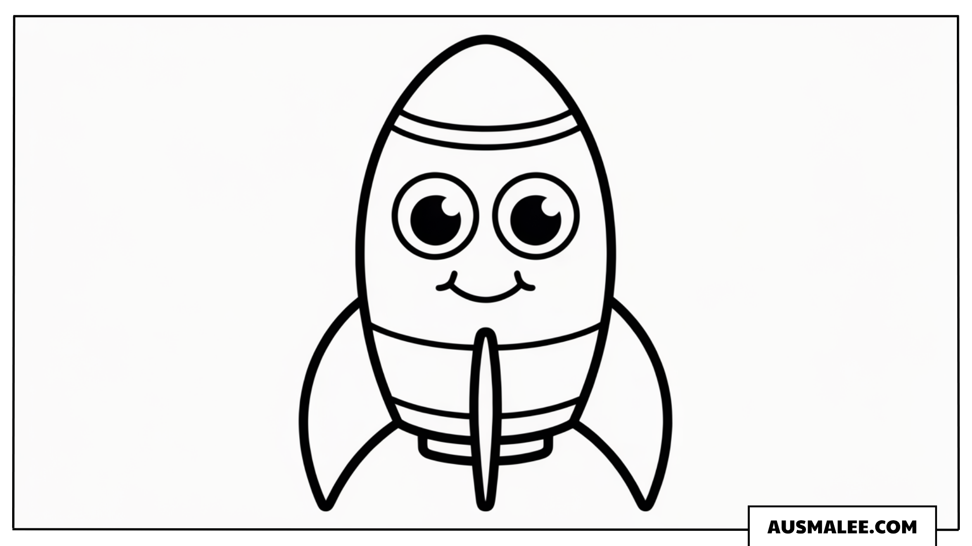 Kawaii Rakete mit Gesicht Ausmalbild