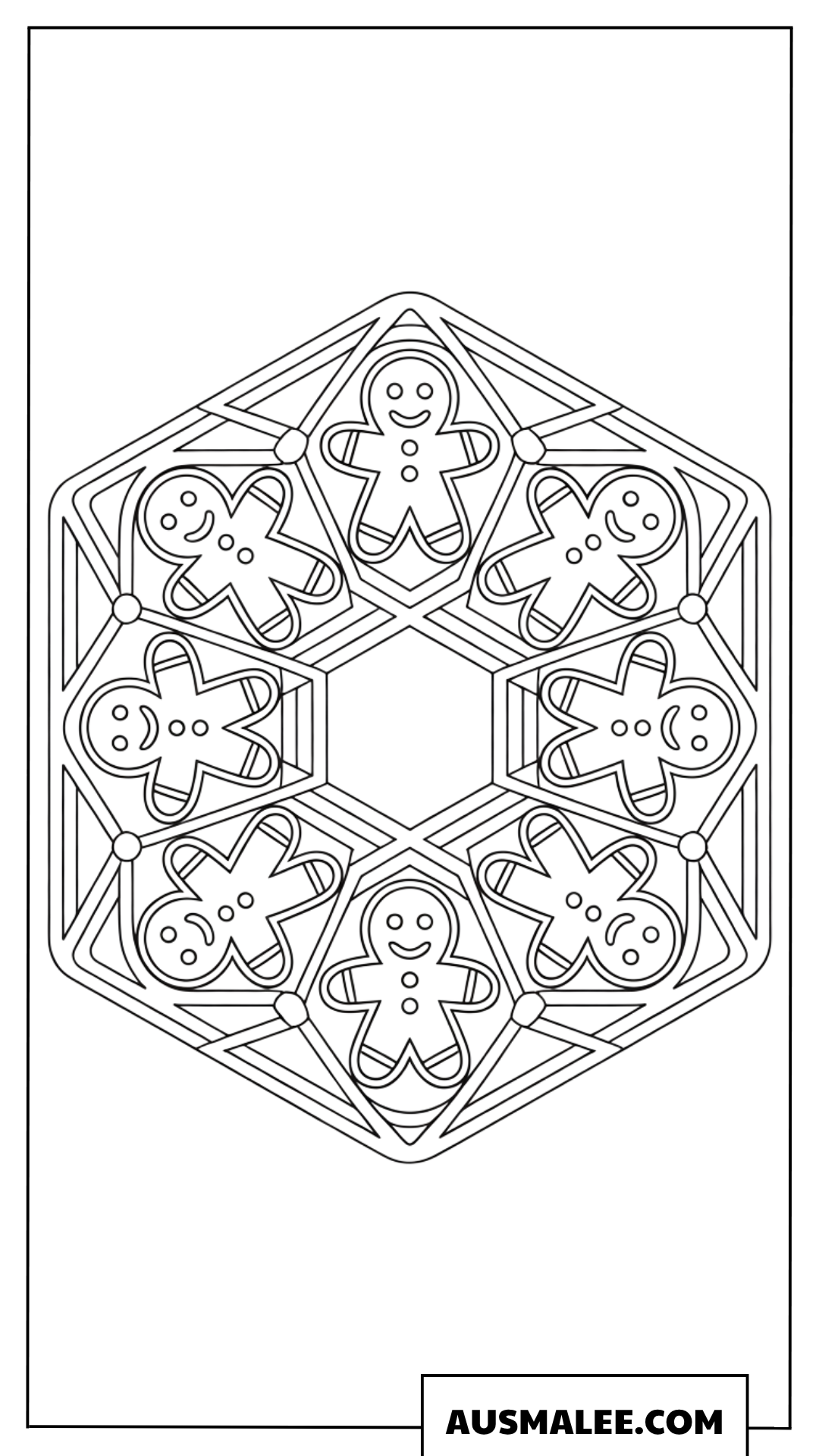 Kleines Lebkuchenmann Geometrie Mandala Ausmalbilder