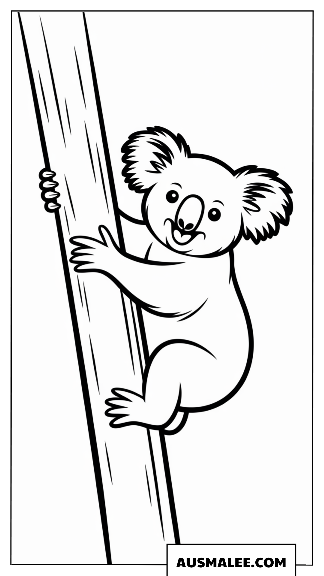 Kletternder Koala Ausmalbild