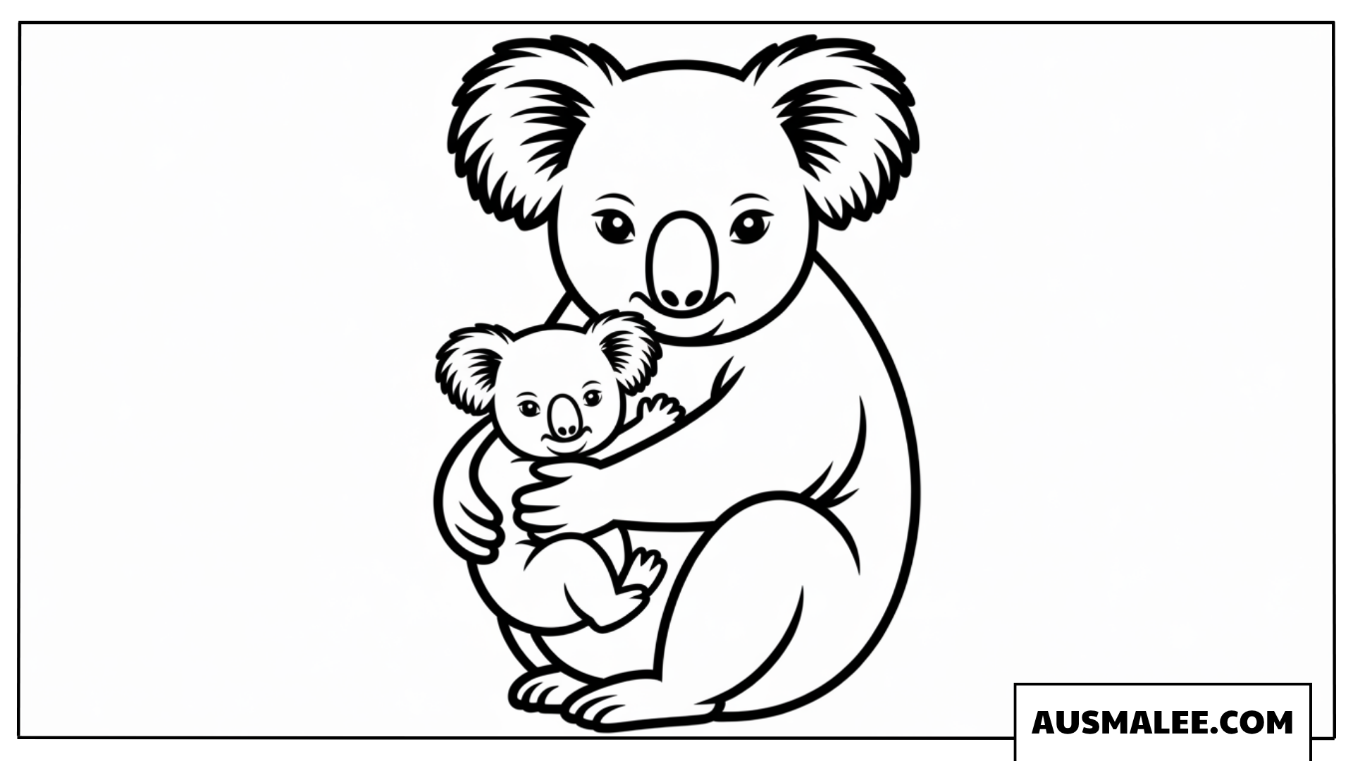 Koala-Mutter mit Baby Ausmalbild
