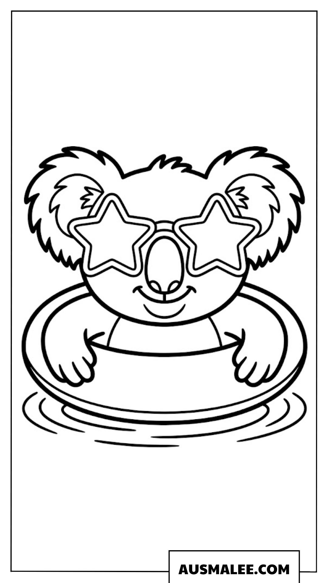 Koala mit Schwimmbrille Ausmalbild