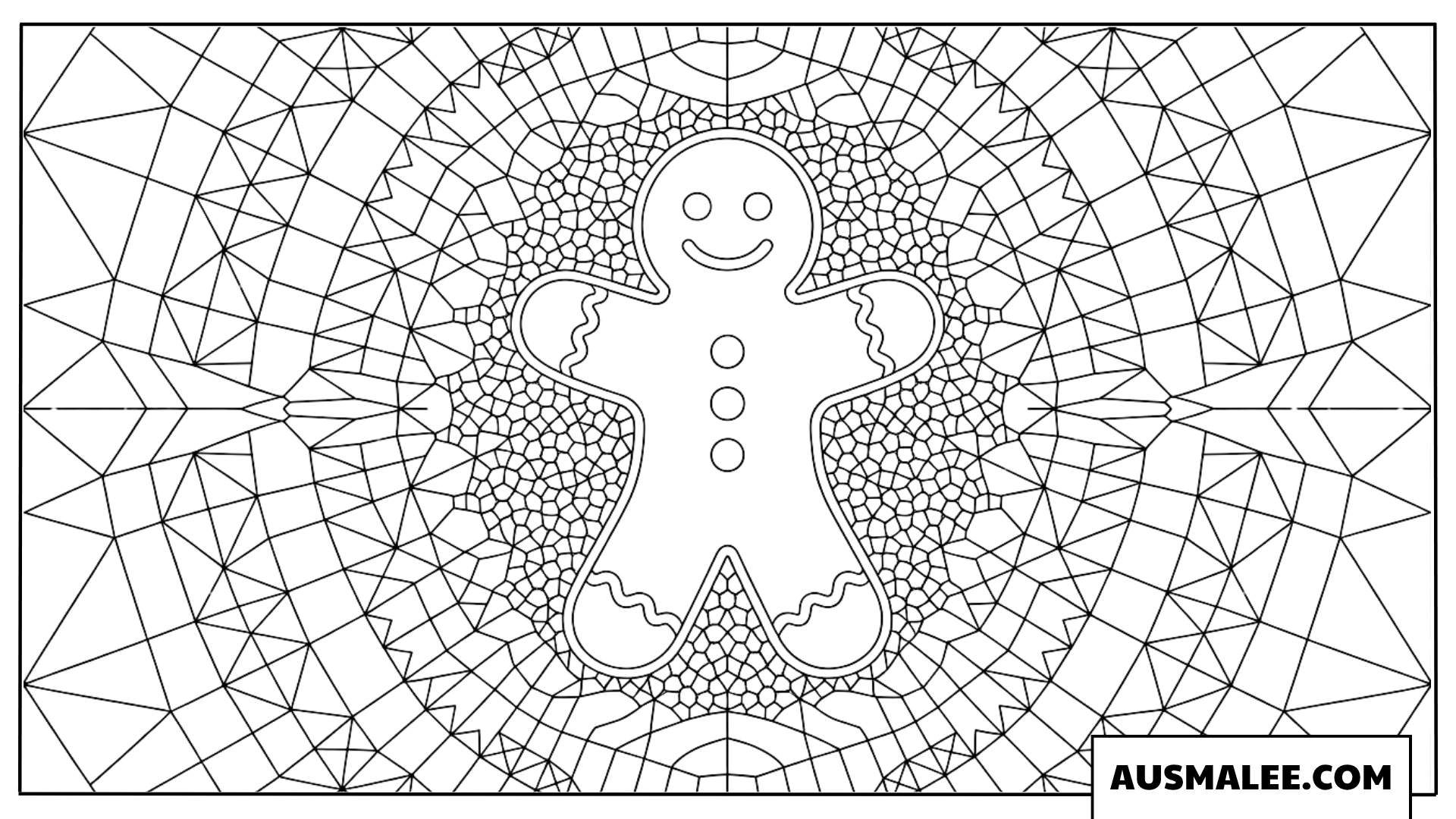 Komplexes Lebkuchenmann Netz Mandala Ausmalbilder