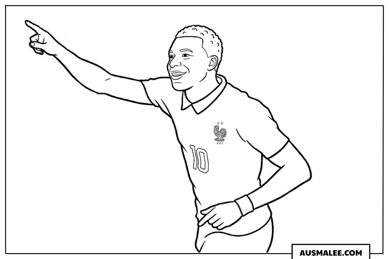 Kylian Mbappé Torjubel Ausmalbild