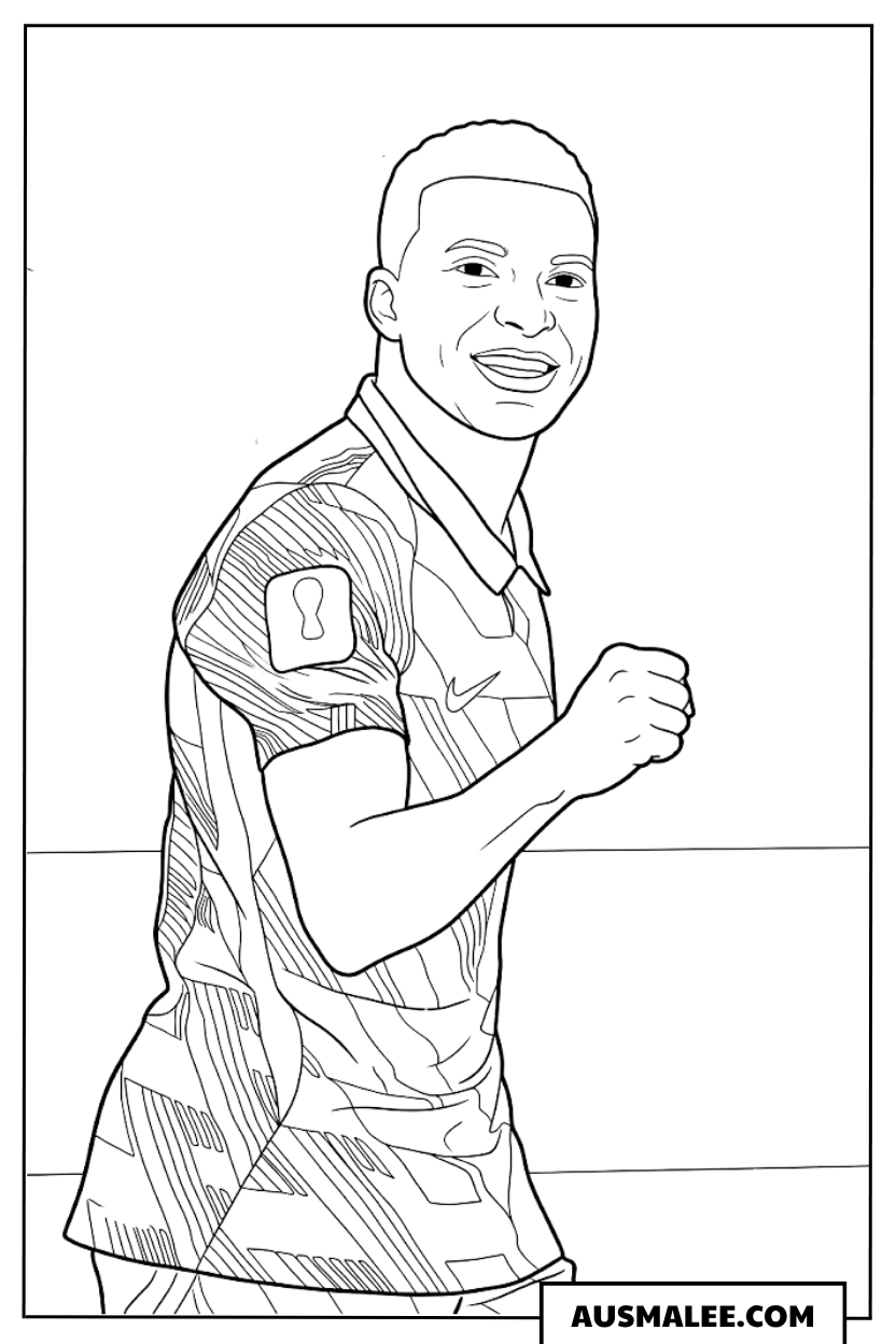 Kylian Mbappé Torjubel gegen Irak Ausmalbild
