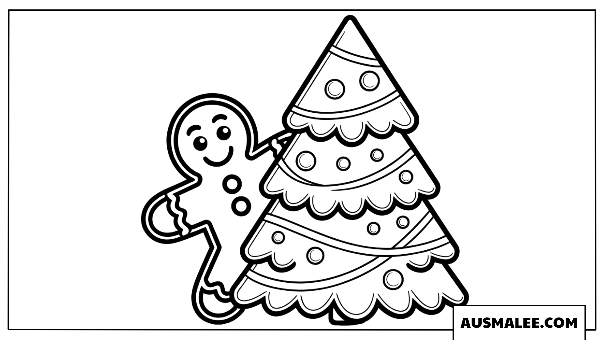 Lebkuchenmann Am Weihnachtsbaum Ausmalbilder