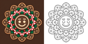 ft - Lebkuchenmann Mandala Ausmalbild ft