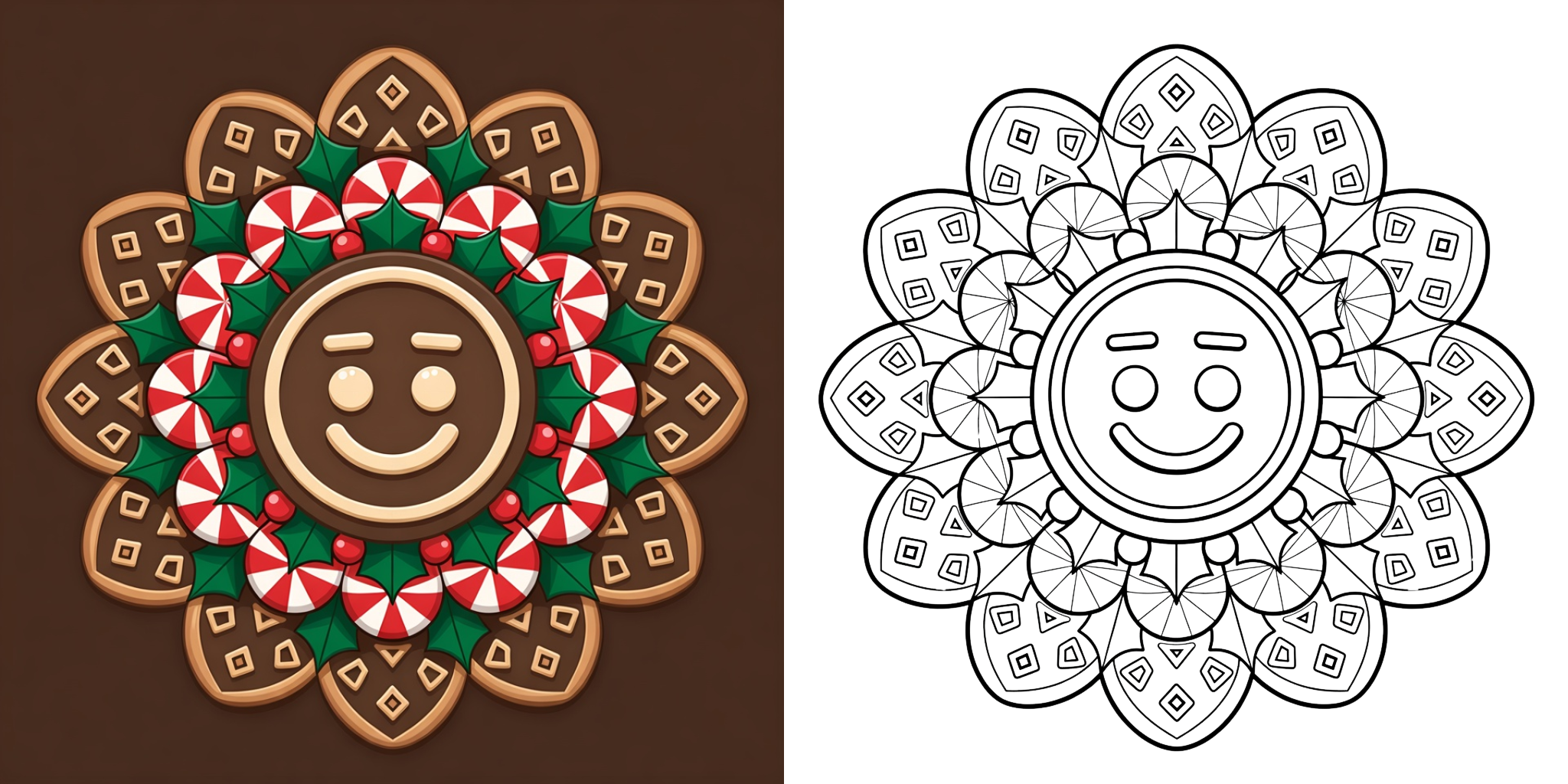 ft - Lebkuchenmann Mandala Ausmalbild ft