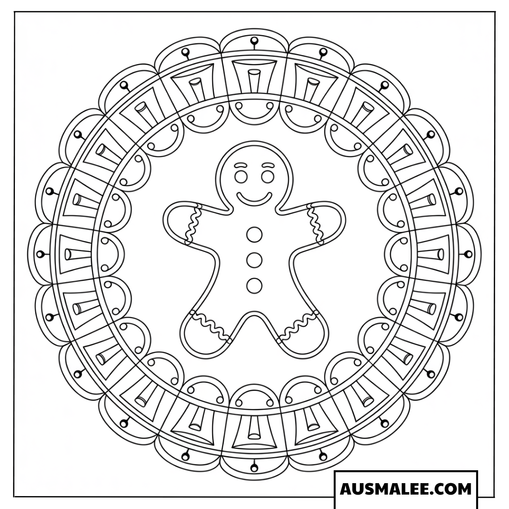 Lebkuchenmann Mandala Kreis Ausmalbilder