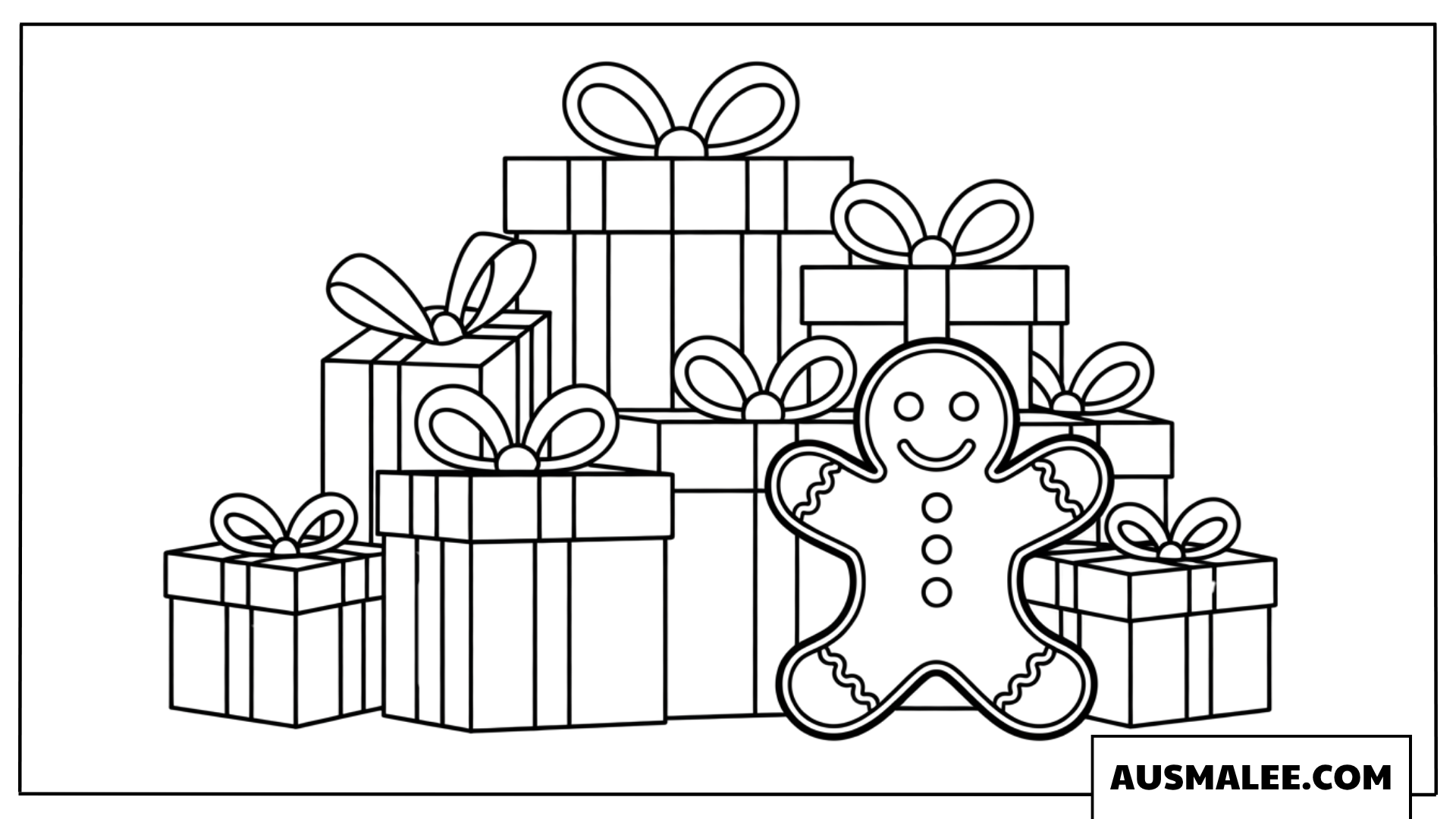Lebkuchenmann Mit Geschenkeberg Ausmalbilder