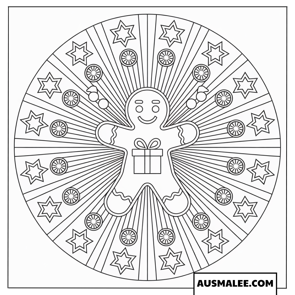 Lebkuchenmann Sternenkranz Mandala Ausmalbilder