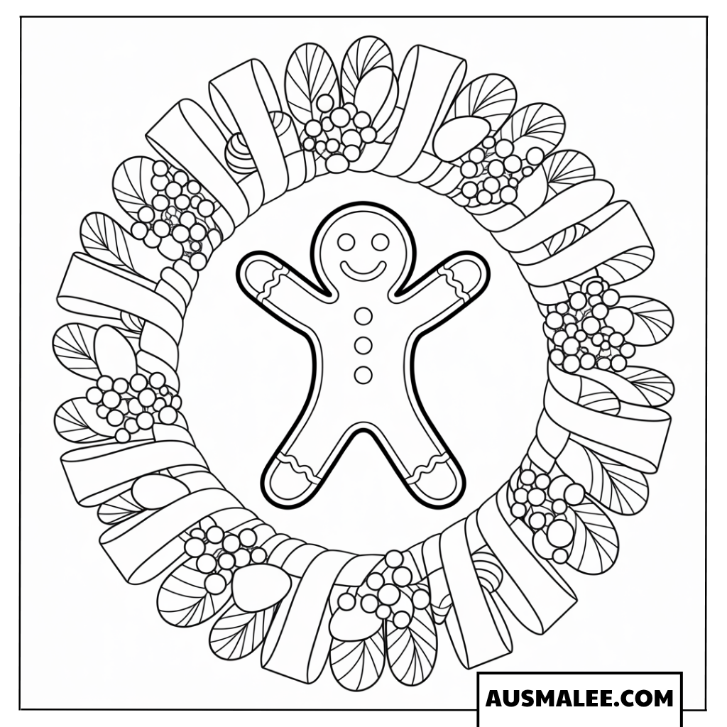 Lebkuchenmann Tannenkranz Mandala Ausmalbilder