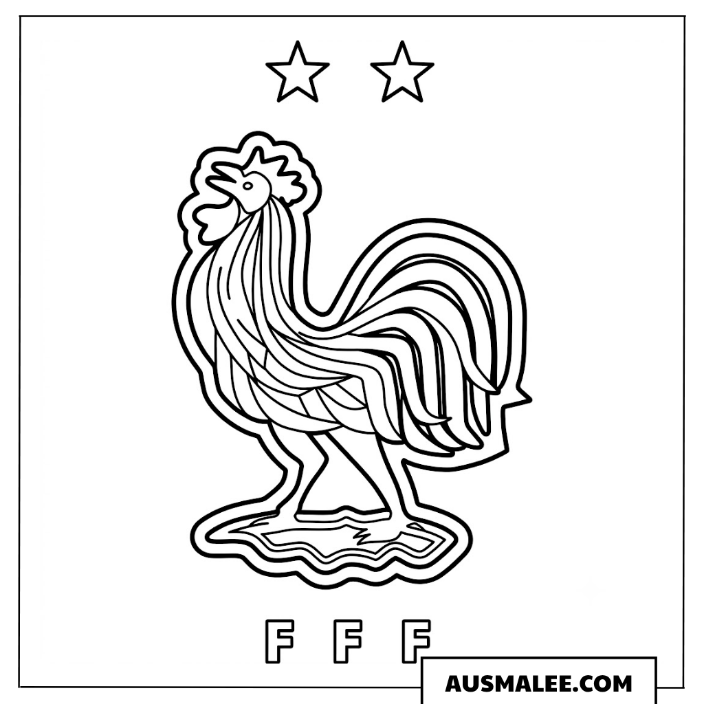 Logo Frankreich Nationalmannschaft Ausmalbild