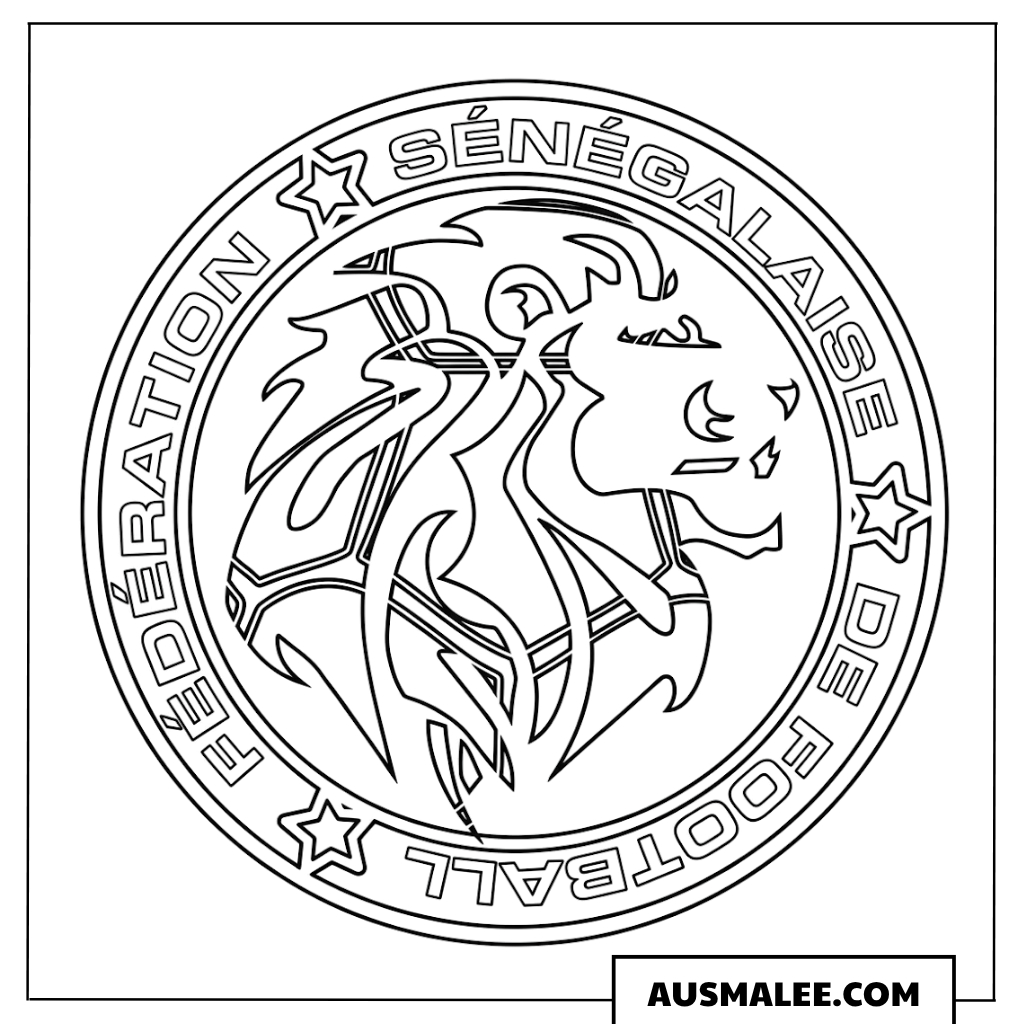 Logo der senegalesischen Nationalmannschaft Ausmalbild
