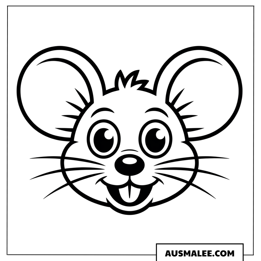 Maus Kopf ausmalbild