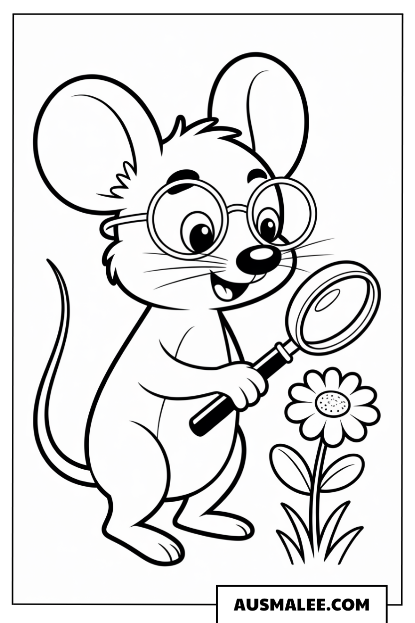 Maus als Detektiv ausmalbild