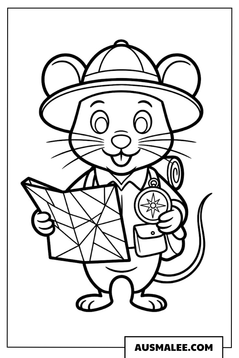 Maus als Forscher ausmalbild