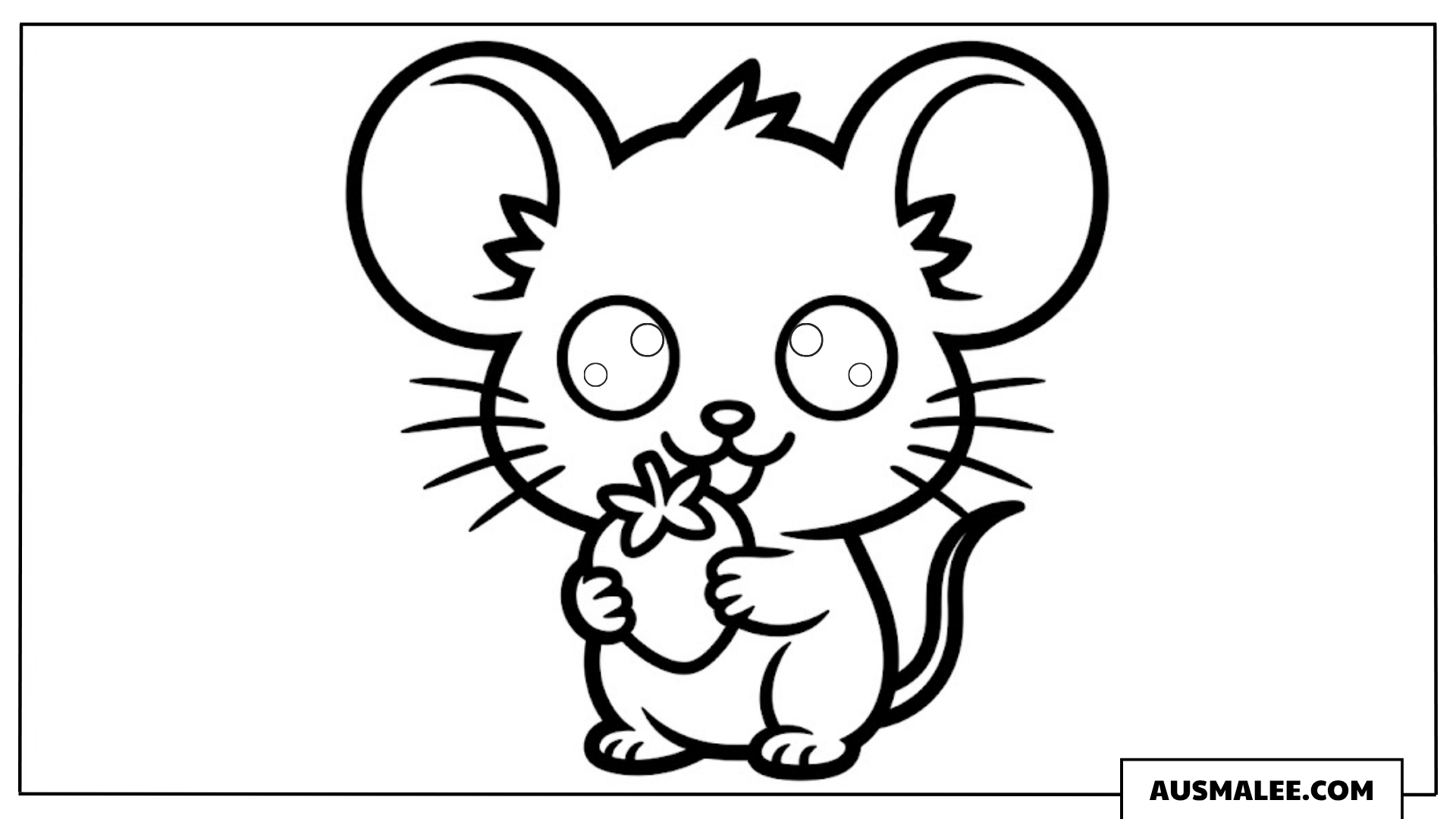 Maus mit Blume ausmalbild